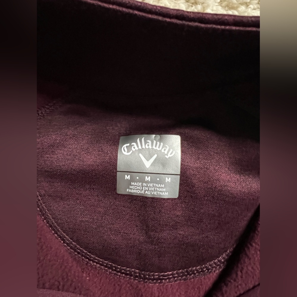 Size Medium Callaway Maroon Quarter-Zip Pullover NWT - Picture 7 of 8